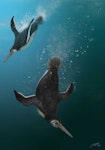Stilwell’s penguin. Reconstruction (2 birds). Image © Jacob Blokland by Jacob Blokland.